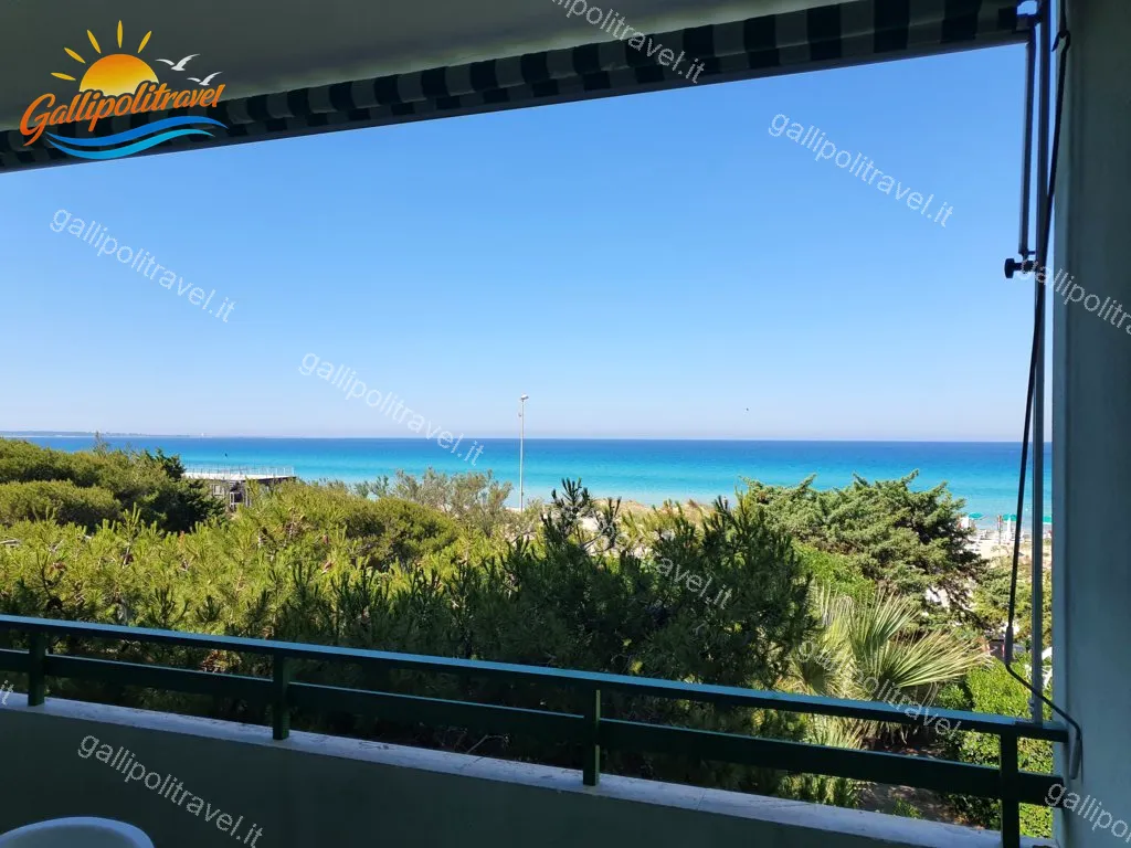 Direct view of the Ionian Sea from the balcony of La Praja, Baia Verde